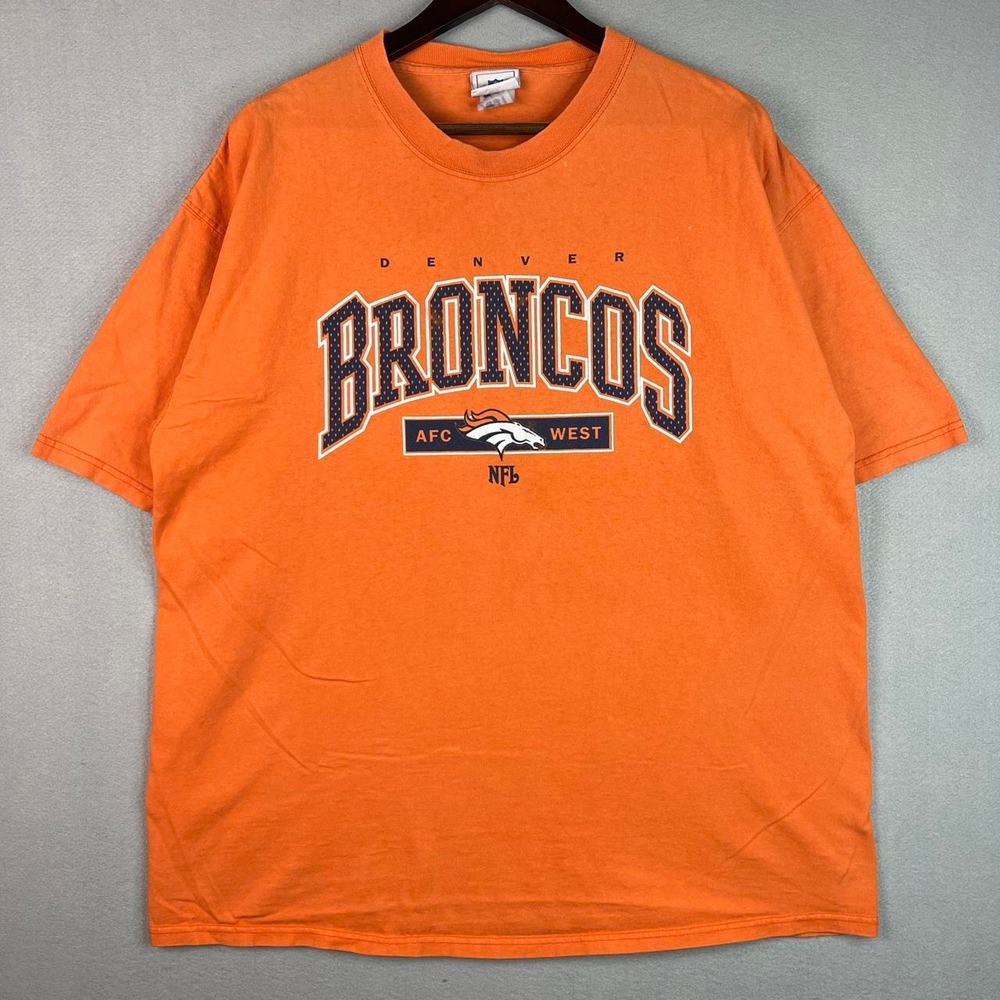 2000s Denver Broncos AFC West NFL Football Faded Orange Tee Shirt